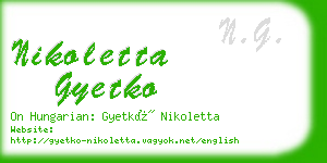 nikoletta gyetko business card